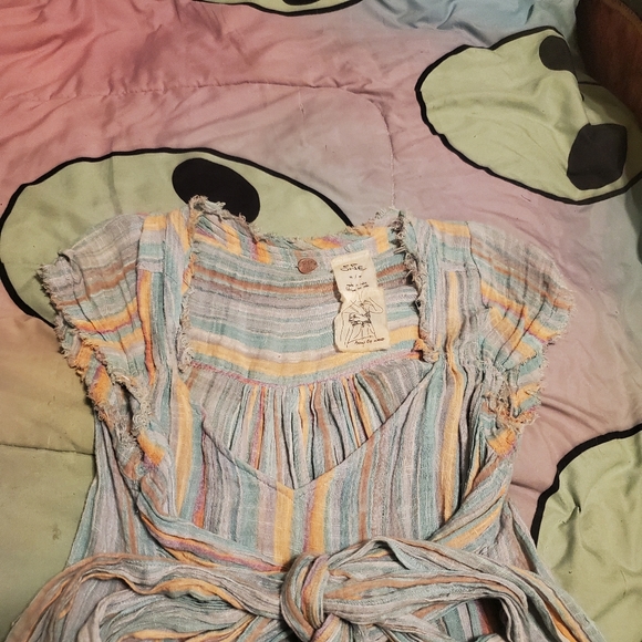 Free People Wrap Dress Striped - Picture 4 of 8
